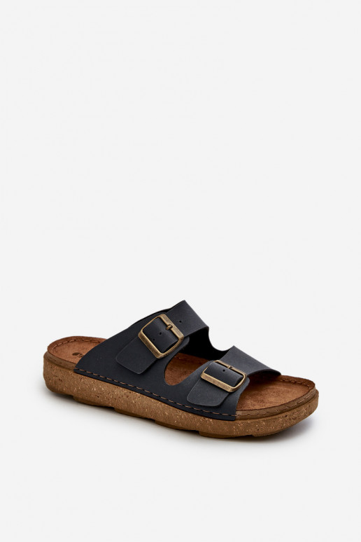 Chinelos Easy Confortáveis Masculino com fivelas Inblu MT000016 azul escuro