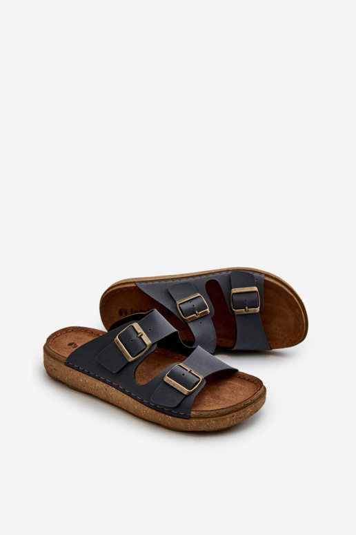 Chinelos Easy Confortáveis Masculino com fivelas Inblu MT000016 azul escuro