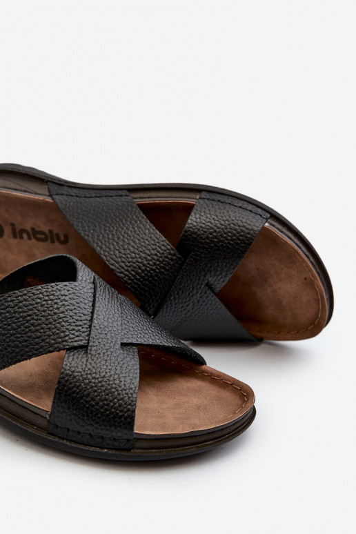 Chinelos leves e confortáveis em couro ecológico Inblu GV00001I preto Chinelos leves e confortáveis em couro ecológico Inblu GV00001I preto