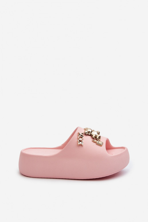 Chinelos femininos Lengwa Chinelos leves com lindos detalhes na cor rosa Orchia Chinelos femininos Lengwa Chinelos leves com lindos detalhes na cor rosa Orchia