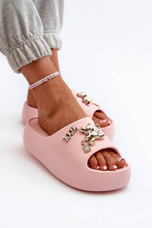 Chinelos femininos Lengwa Chinelos leves com lindos detalhes na cor rosa Orchia Chinelos femininos Lengwa Chinelos leves com lindos detalhes na cor rosa Orchia