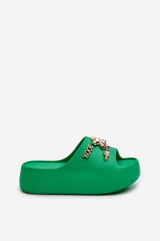 Chinelos femininos Lengwa Chinelos leves com lindos detalhes na cor verde Orchia Chinelos femininos Lengwa Chinelos leves com lindos detalhes na cor verde Orchia