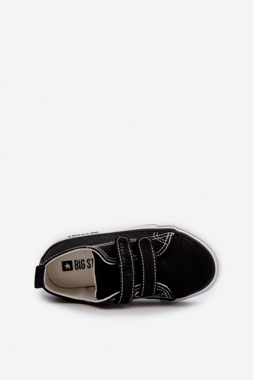Calçado infantil de lazer com fechos adesivos Big Star LL374015 cor preta