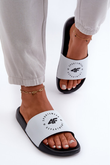 Chinelos femininos 4FMM00FFLIF044A-10S Branco-preto
