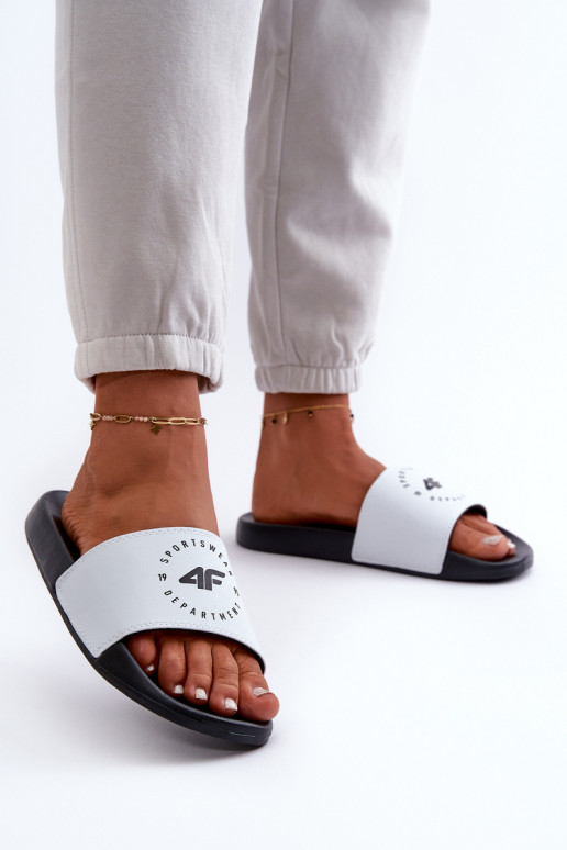 Chinelos femininos 4FMM00FFLIF044A-10S Branco-preto