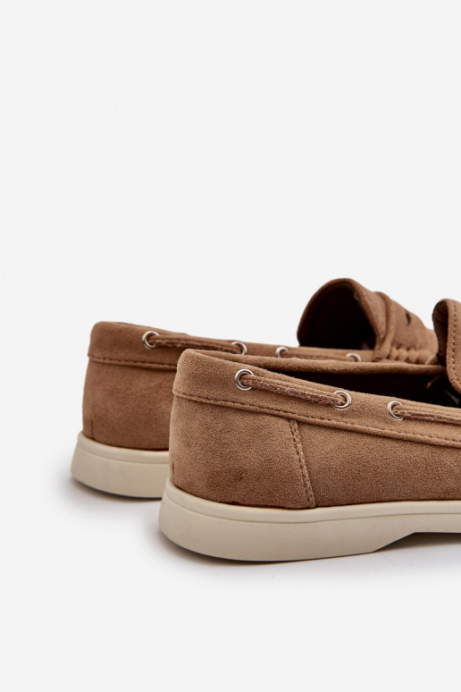 Mocassins masculinos Z em camurça ecológica bege Rivanell