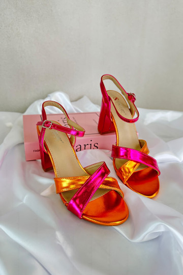 Eko Oda Sandálias elegantes de salto alto Post rosa Abilica 2