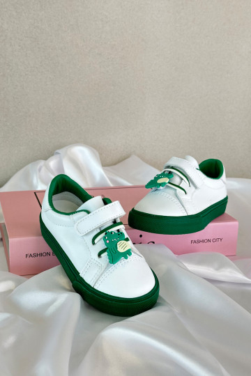 Tênis infantil calçado de lazer Z Przypinku Cor branco-verde Pennyn 2