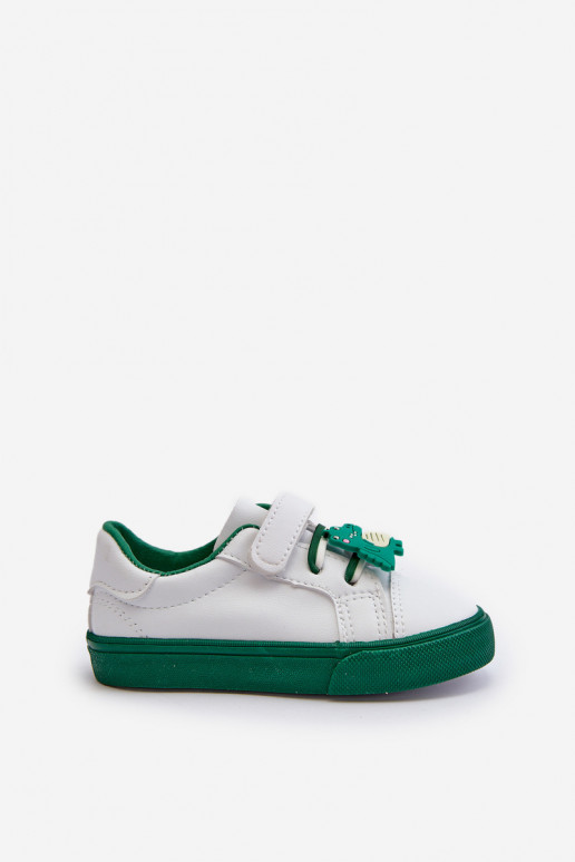 Tênis infantil calçado de lazer Z Przypinku Cor branco-verde Pennyn
