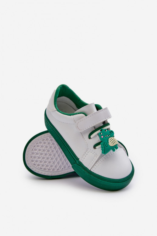 Tênis infantil calçado de lazer Z Przypinku Cor branco-verde Pennyn