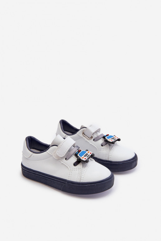 Tênis infantil calçado de lazer Z Przypinku Branco-azul escuro Pennyn