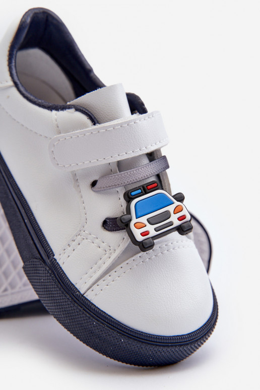 Tênis infantil calçado de lazer Z Przypinku Branco-azul escuro Pennyn