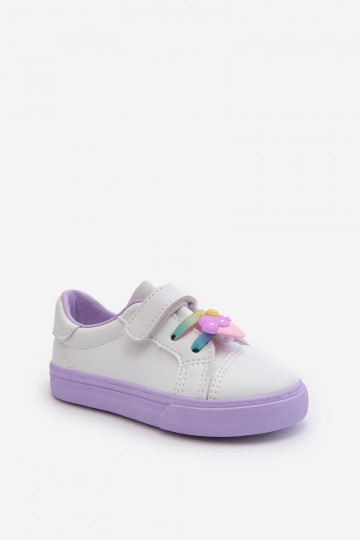 Tênis infantil calçado de lazer Z Przypinku Branco-Roxo Pennyn