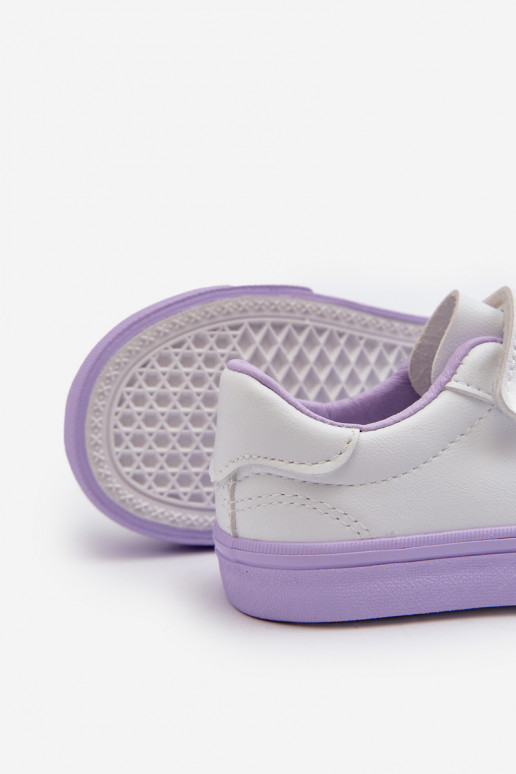 Tênis infantil calçado de lazer Z Przypinku Branco-Roxo Pennyn Tênis infantil calçado de lazer Z Przypinku Branco-Roxo Pennyn