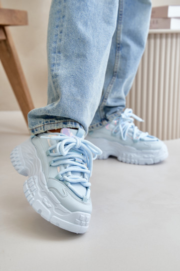 Modelo de tênis sapatos femininos com sola maciça da moda cor azul Nevela