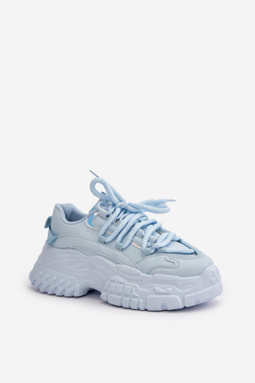 Modelo de tênis sapatos femininos com sola maciça da moda cor azul Nevela