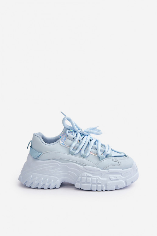 Modelo de tênis sapatos femininos com sola maciça da moda cor azul Nevela