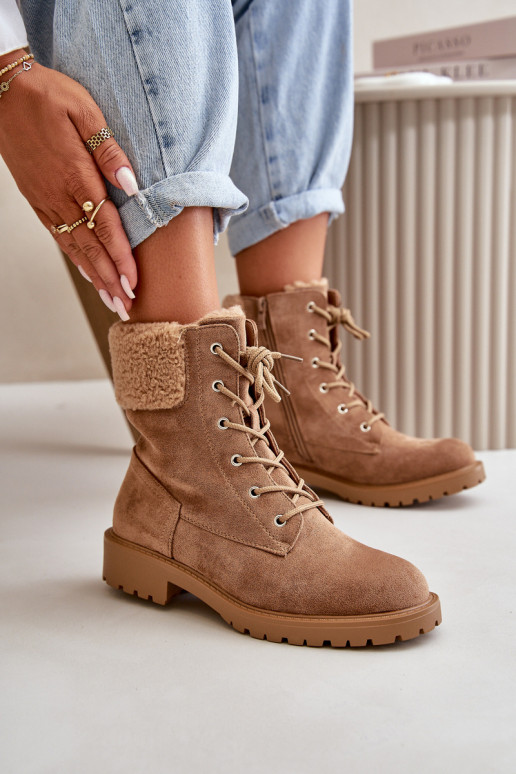 Botins de trabalho aquecidos femininos To the Castle cor marrom Mivael