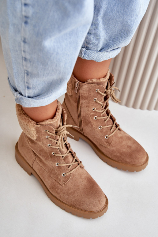 Botins de trabalho aquecidos femininos To the Castle cor marrom Mivael