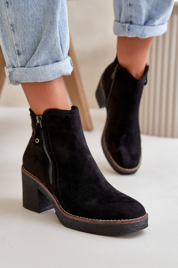 botas femininas aquecidas Z feitas de camurça ecológica cor preta Velarilla 2