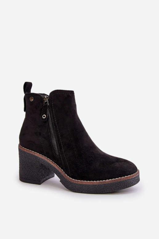 botas femininas aquecidas Z feitas de camurça ecológica cor preta Velarilla