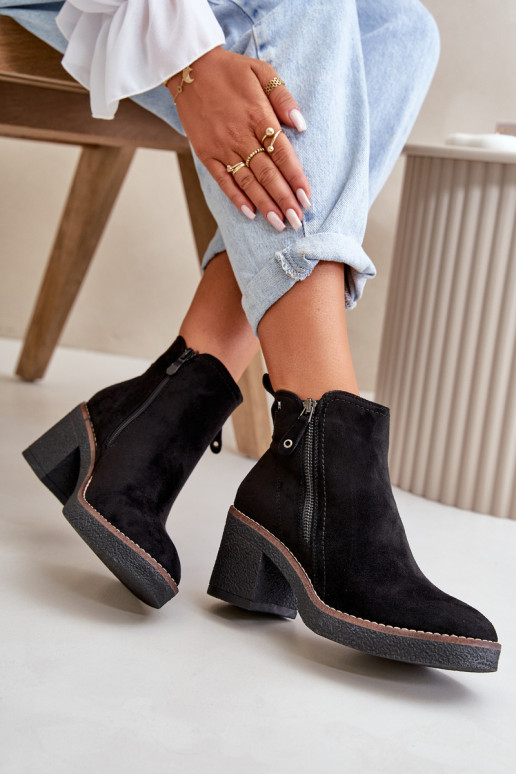 botas femininas aquecidas Z feitas de camurça ecológica cor preta Velarilla