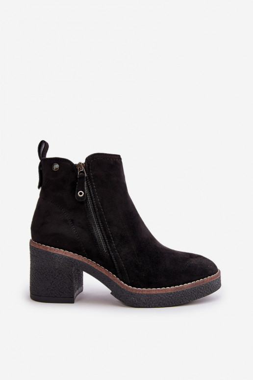 botas femininas aquecidas Z feitas de camurça ecológica cor preta Velarilla