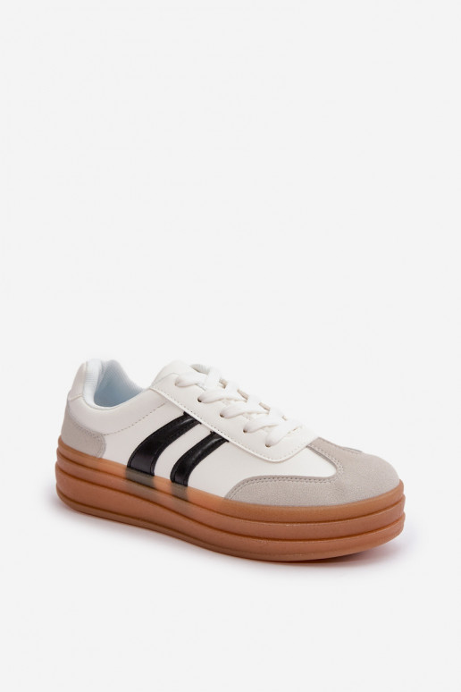 À modalo de tênis Feminino com uma plataforma Branco-cor cinza Nesonice À modalo de tênis Feminino com uma plataforma Branco-cor cinza Nesonice