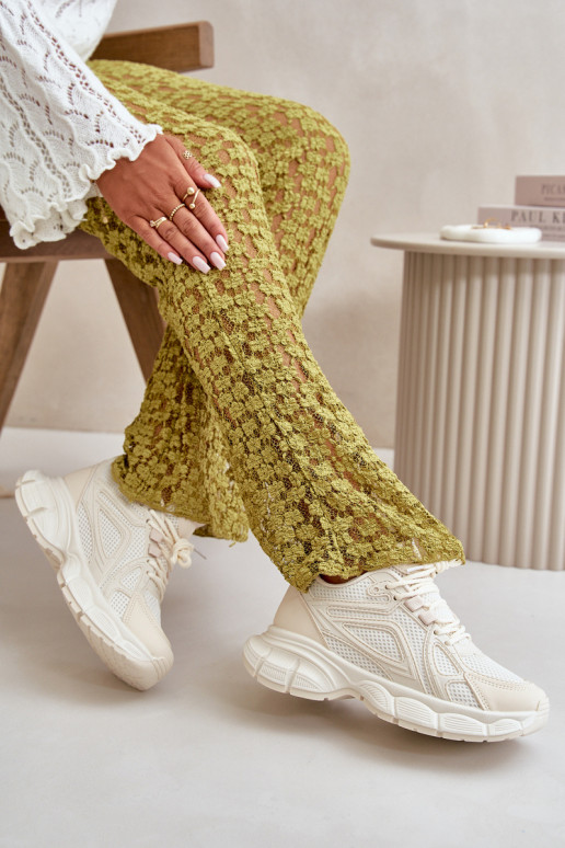 tênis À modalo de tênis Feminino bege Timoci