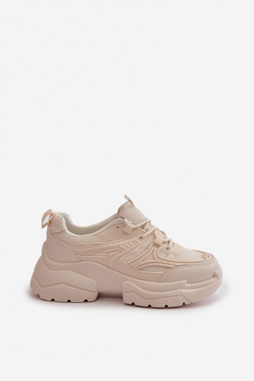 calçados esportivos tênis modelo sapatos femininos com sola maciça da moda marfim Lerista