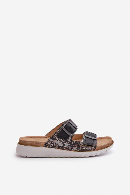 Feminino Chinelos confortáveis com fivelas Inblu CN000033 azul escuro Feminino Chinelos confortáveis com fivelas Inblu CN000033 azul escuro