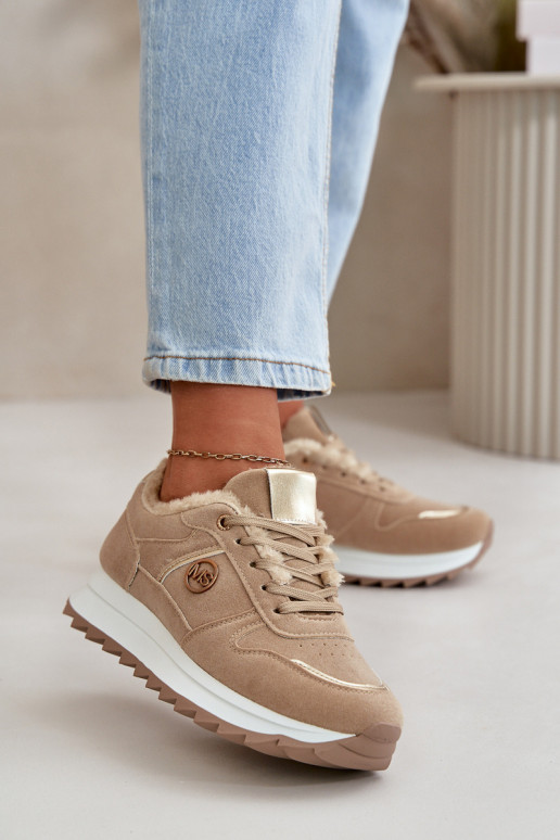 tênis Feminino aquecimento com pelo por dentro com uma plataforma cor cáqui Lerisas tênis Feminino aquecimento com pelo por dentro com uma plataforma cor cáqui Lerisas