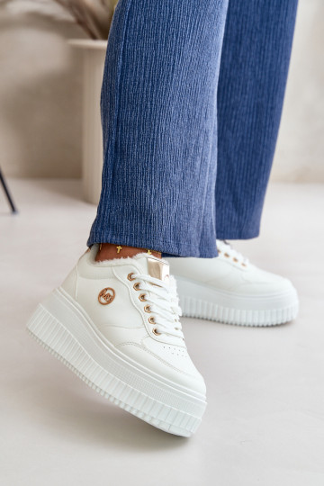 Tênis modelo sapatos esportivos femininos aquecidos com solas maciças da moda cor branca Ardiela 2