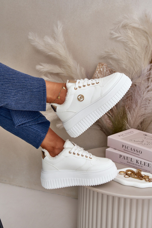 À modalo de tênis tênis Feminino aquecimento com solas maciças da moda cor branca Ardiela