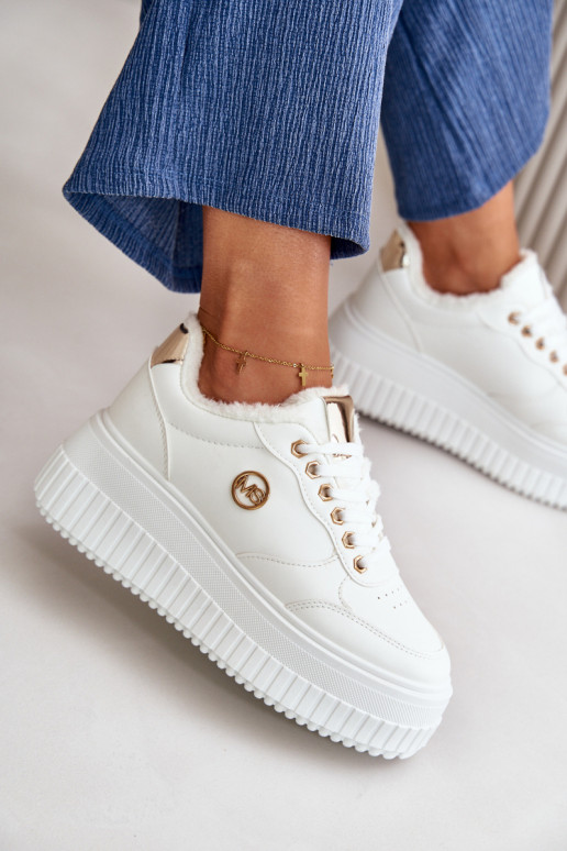 À modalo de tênis tênis Feminino aquecimento com solas maciças da moda cor branca Ardiela