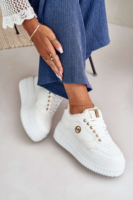 À modalo de tênis tênis Feminino aquecimento com solas maciças da moda cor branca Ardiela