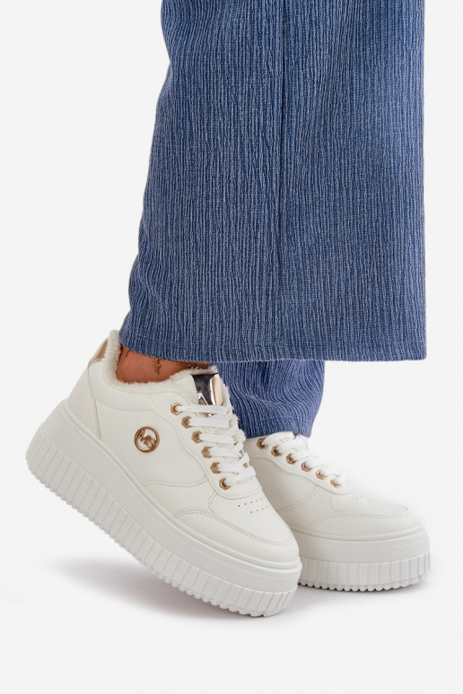 À modalo de tênis tênis Feminino aquecimento com solas maciças da moda cor branca Ardiela