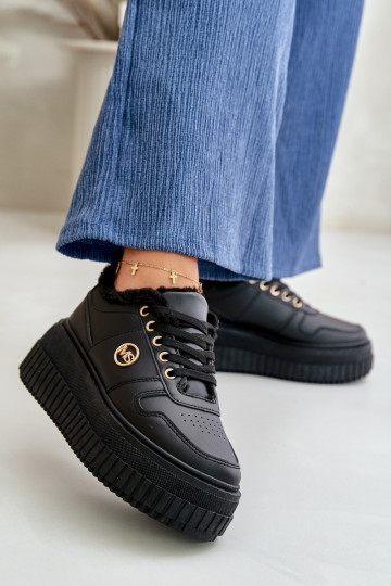 Tênis modelo sapatos esportivos femininos quentes com solas maciças da moda cor preta Verissha 2