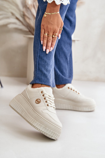 Tênis modelo sapatos esportivos femininos quentes com solas maciças da moda bege Verissha