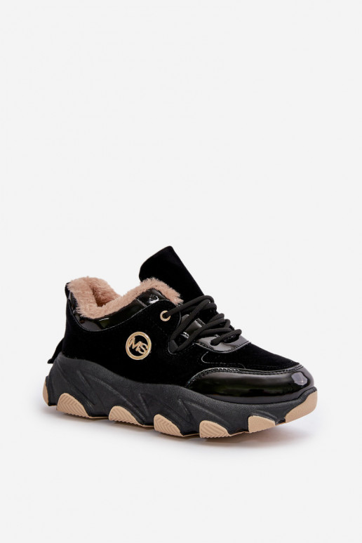 Feminino tênis com atacadores aquecimento com uma plataforma cor preta Verioras Feminino tênis com atacadores aquecimento com uma plataforma cor preta Verioras