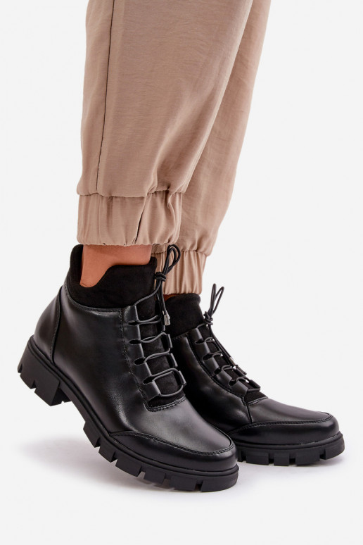 sapatos de salto baixo para mulheres aquecimento de couro ecológico cor preta Erisabelle sapatos de salto baixo para mulheres aquecimento de couro ecológico cor preta Erisabelle