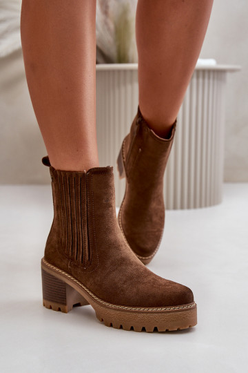 Botas femininas Z de camurça ecológicau aquecimento marrom escuro Nevitas