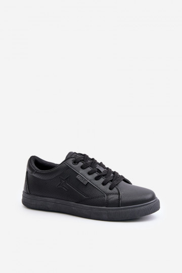 Sapatos casuais masculinos de couro ecológico Big Star OO174021 Hi-Poly System cor preta