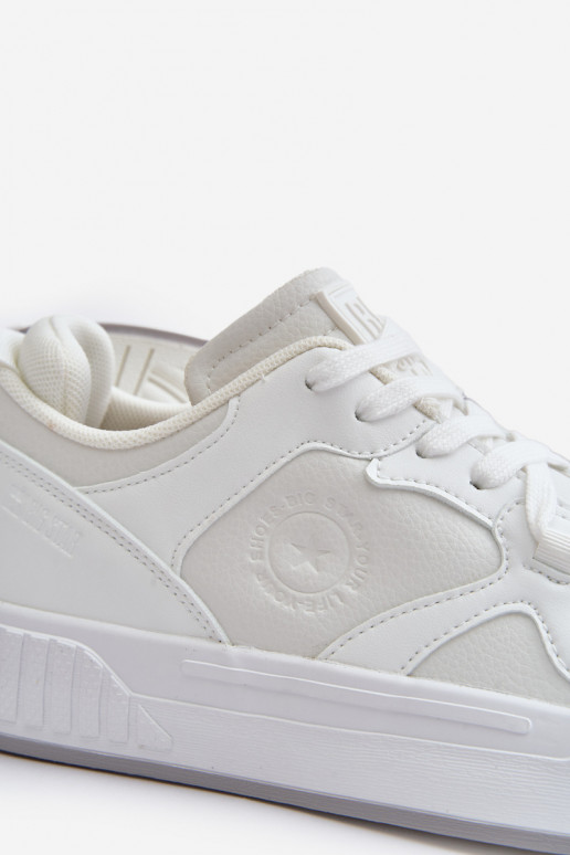 À modalo de tênis para homens de couro ecológico Big Star OO174003 cor branca