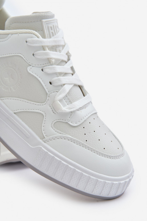 À modalo de tênis para homens de couro ecológico Big Star OO174003 cor branca