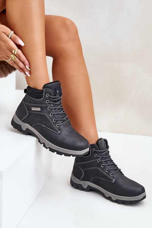 botas de caminhada para homens aquecimento de couro ecológico azul escuro Neramia botas de caminhada para homens aquecimento de couro ecológico azul escuro Neramia