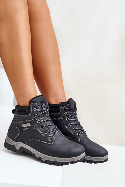 botas de caminhada para homens aquecimento de couro ecológico azul escuro Neramia botas de caminhada para homens aquecimento de couro ecológico azul escuro Neramia