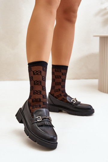 mocassins femininos com enfeites Eko Pele cor preta Tialorae 2