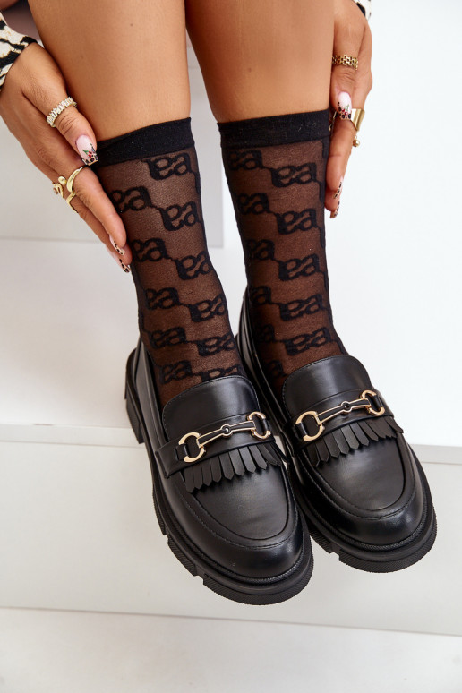 mocassins femininos com enfeites Eko Pele cor preta Tialorae