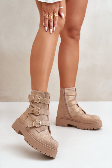 aquecimento Botas femininas Com decoração bege Ciascia 2